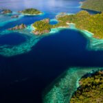 Laguna Mahumalalang, dvojna laguna in južni del otoka Labengki, Sulawesi